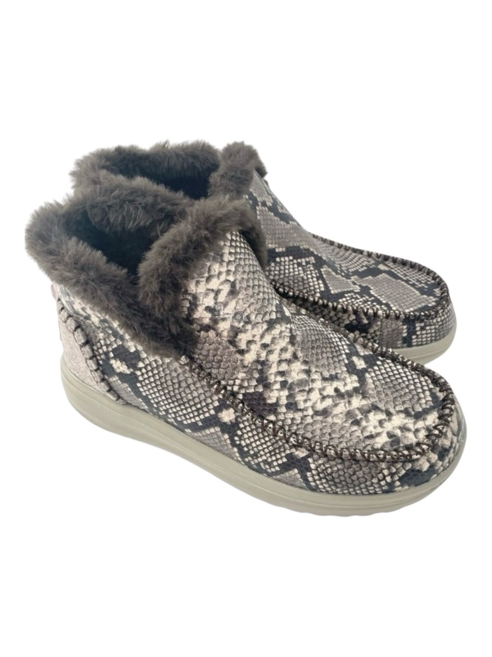 Hey Dude Women's Denny Python Tan Fur Lined. Booties Sz 6